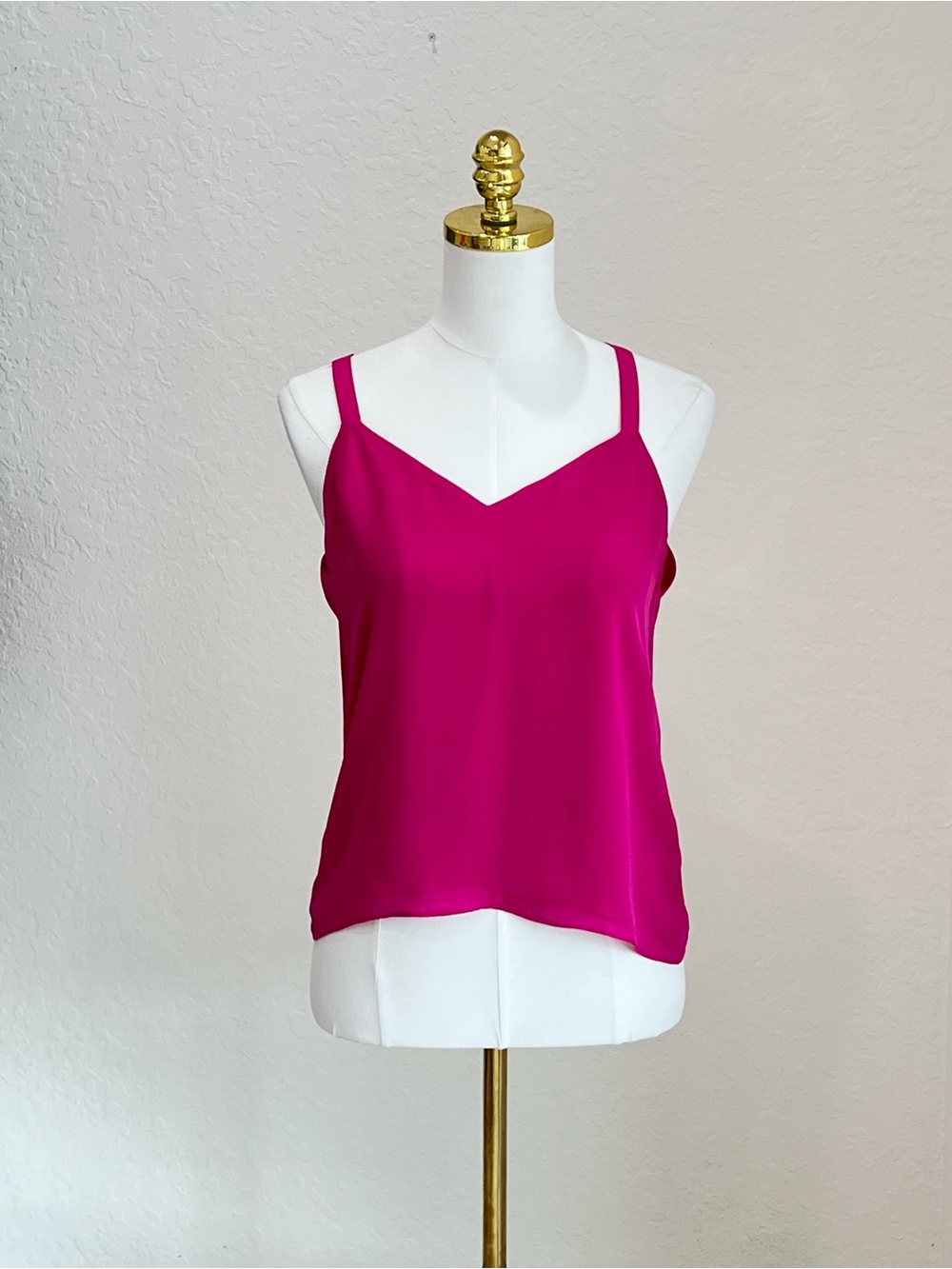 Parker Magenta Satin V-Neck Camisole NWT